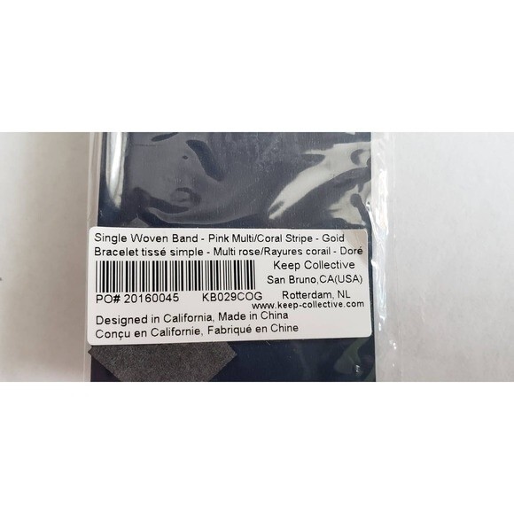 Keep Collective Single Woven Band - Pink Multi/Coral Stripe NEW - Picture 3 of 6